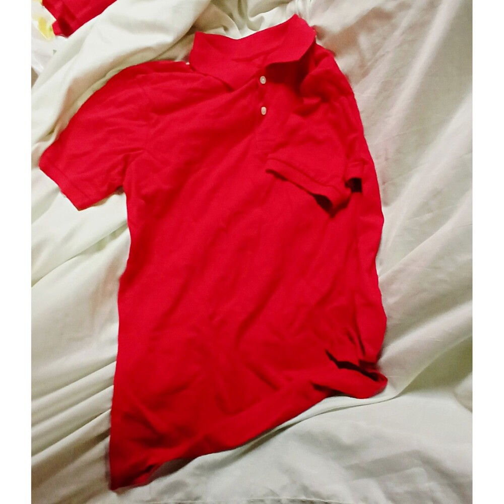 The Children's Place Boys Red Solid Short Sleeve Polo Shirt Cotton Knit XXL